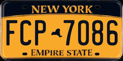 NY license plate FCP7086