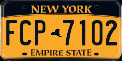 NY license plate FCP7102