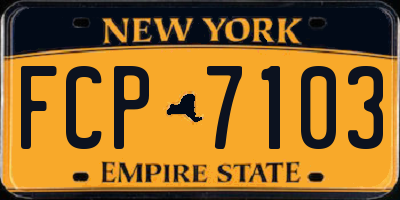 NY license plate FCP7103