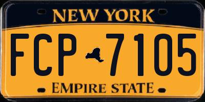 NY license plate FCP7105