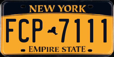 NY license plate FCP7111