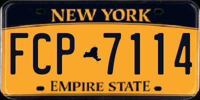 NY license plate FCP7114