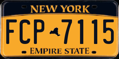 NY license plate FCP7115