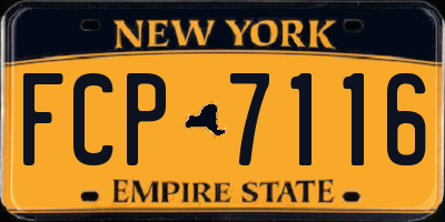 NY license plate FCP7116