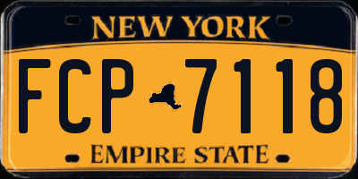 NY license plate FCP7118