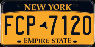 NY license plate FCP7120