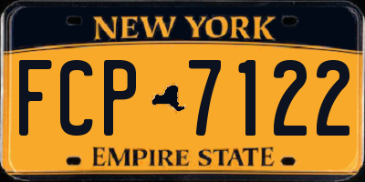 NY license plate FCP7122