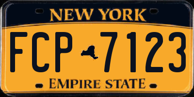 NY license plate FCP7123