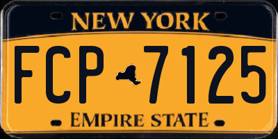 NY license plate FCP7125