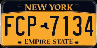 NY license plate FCP7134