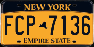 NY license plate FCP7136
