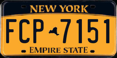NY license plate FCP7151