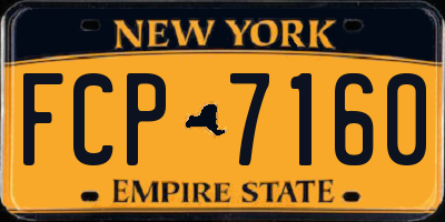 NY license plate FCP7160