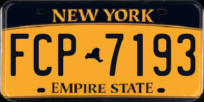 NY license plate FCP7193