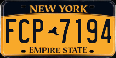 NY license plate FCP7194