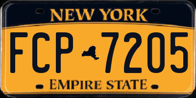 NY license plate FCP7205