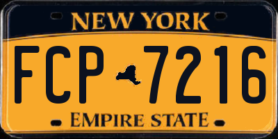 NY license plate FCP7216