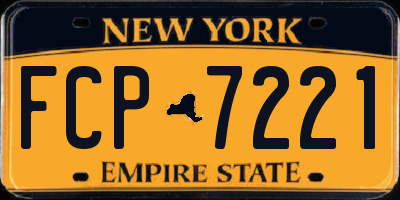NY license plate FCP7221