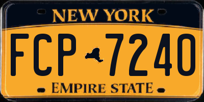 NY license plate FCP7240