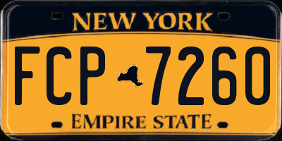 NY license plate FCP7260