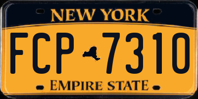 NY license plate FCP7310