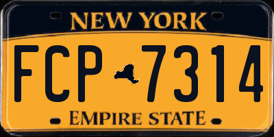 NY license plate FCP7314