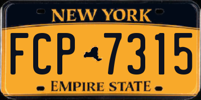 NY license plate FCP7315
