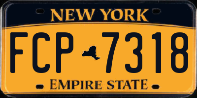 NY license plate FCP7318