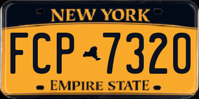 NY license plate FCP7320
