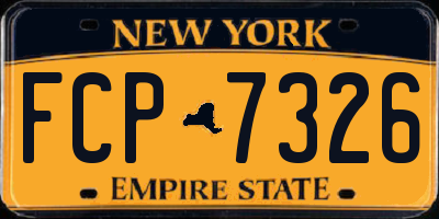 NY license plate FCP7326
