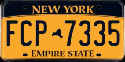 NY license plate FCP7335