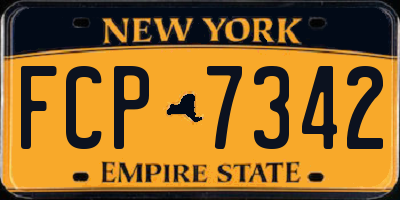 NY license plate FCP7342