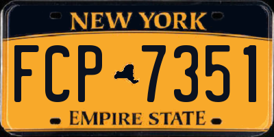 NY license plate FCP7351
