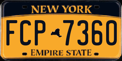 NY license plate FCP7360