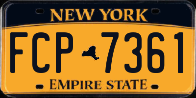 NY license plate FCP7361