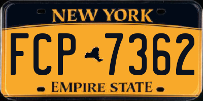 NY license plate FCP7362