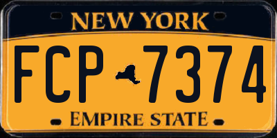 NY license plate FCP7374