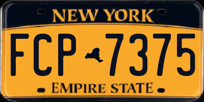 NY license plate FCP7375