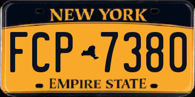 NY license plate FCP7380