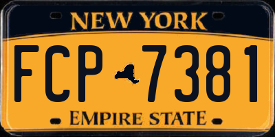 NY license plate FCP7381