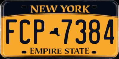 NY license plate FCP7384