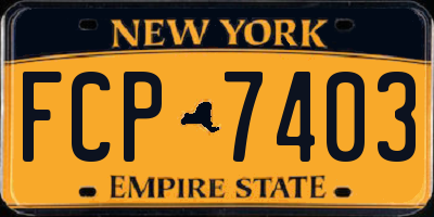NY license plate FCP7403