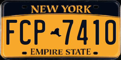 NY license plate FCP7410