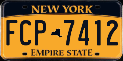 NY license plate FCP7412