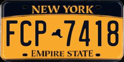NY license plate FCP7418