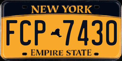 NY license plate FCP7430