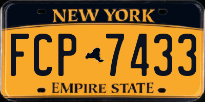 NY license plate FCP7433