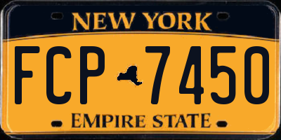 NY license plate FCP7450