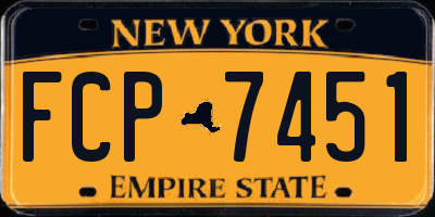 NY license plate FCP7451