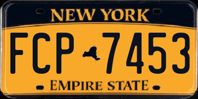 NY license plate FCP7453